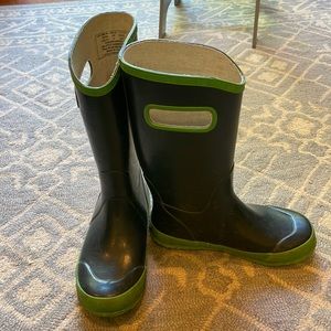 Bogs Navy Blue Green Pull On Rainboots Kids 3